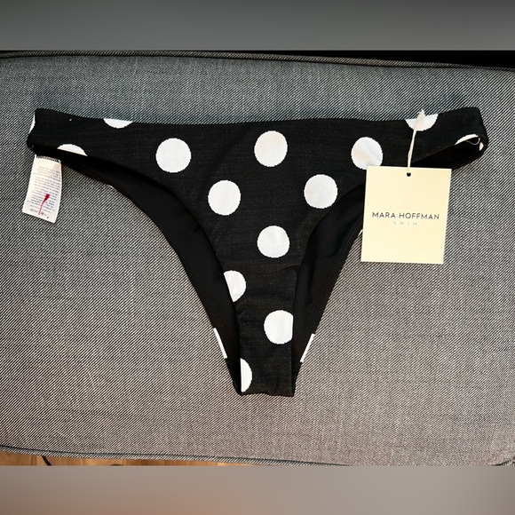 Mara Hoffman Kay Bikini Bottom – Black/White Polka Dot – Size M, NWT - Picture 1 of 8